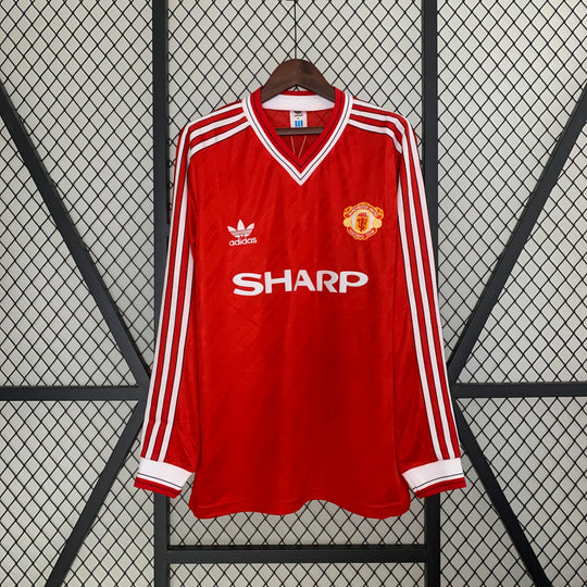 MANCHESTER UNITED 1982-1984 HJEMME TRØJE LANGÆRMET