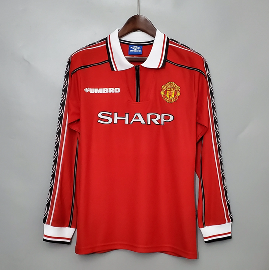 MANCHESTER UNITED 1998 - 1999 HJEMME TRØJE LANGE ÆRMER