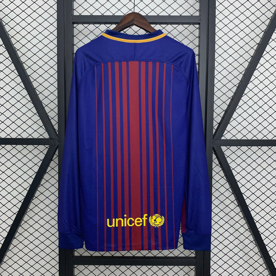 BARCELONA 2017 - 2018 HJEMME TRØJE LANG ÆRMET